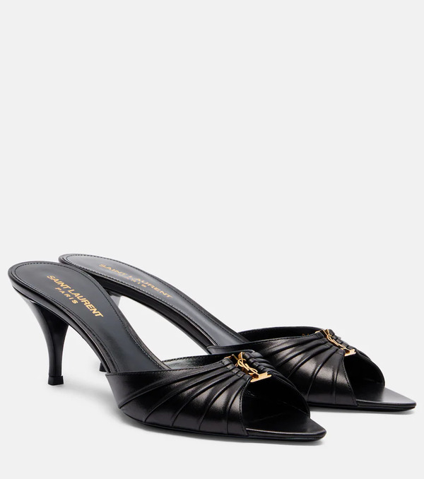  Saint Laurent Saint Laurent Babylone 60 Leather Mules 