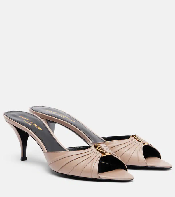  Saint Laurent Saint Laurent Babylone 60 Leather Mules 