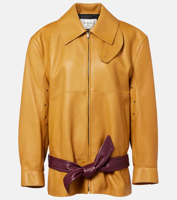  Saint Laurent Saint Laurent Belted Leather Jacket 