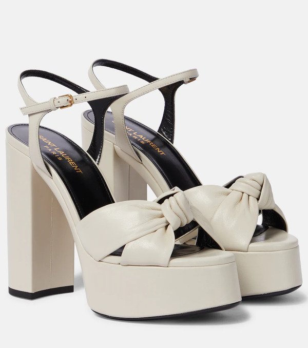  Saint Laurent Saint Laurent Bianca 125 Leather Platform Sandals 