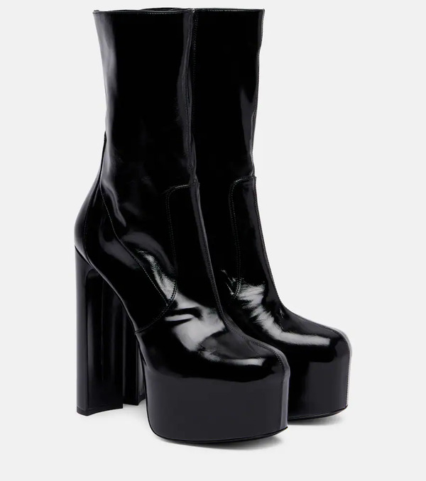  Saint Laurent Saint Laurent Billy 95 Leather Platform Mid-calf Boots 