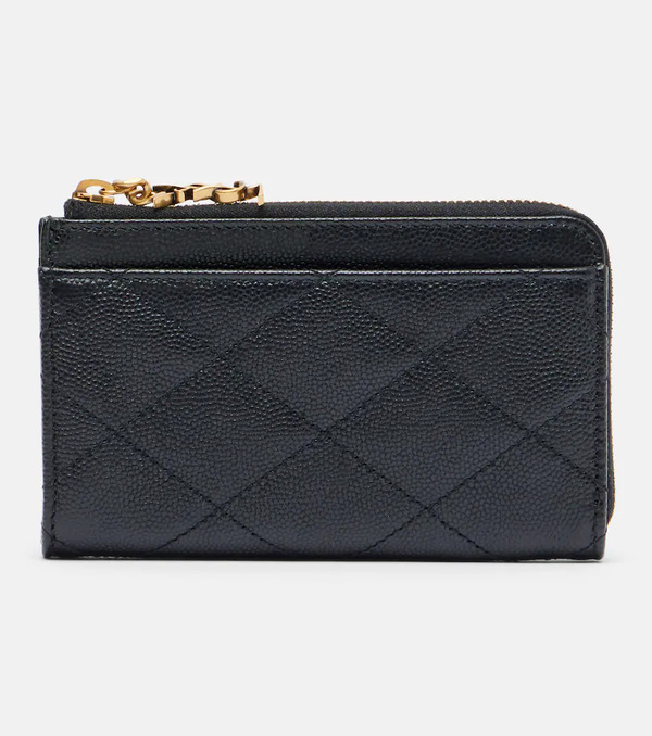  Saint Laurent Saint Laurent Cassandre Bijou Quilted Leather Card Case 