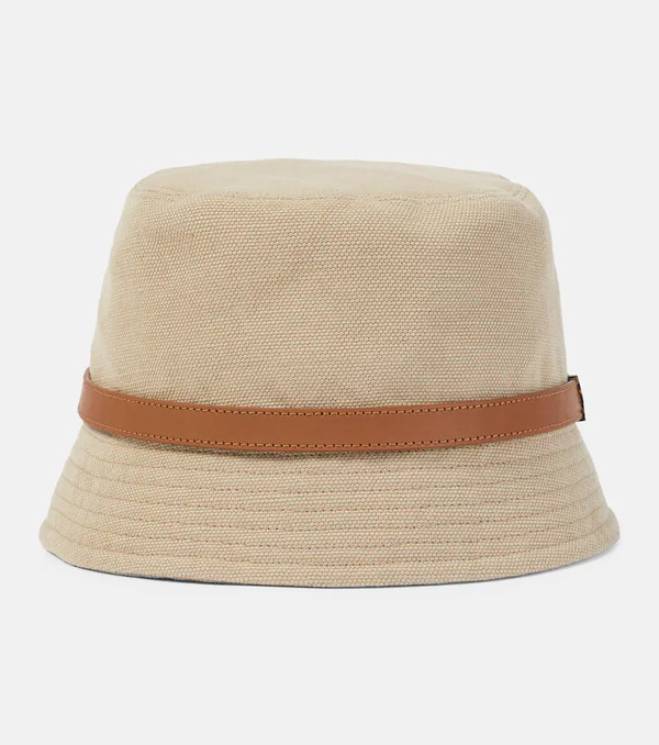  Saint Laurent Saint Laurent Cassandre Canvas Bucket Hat 