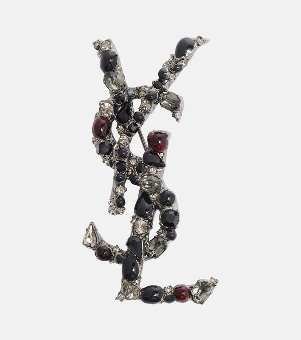  Saint Laurent Saint Laurent Cassandre Embellished Brooch 