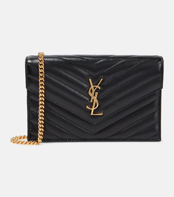  Saint Laurent Saint Laurent Cassandre Envelope Leather Wallet On Chain 