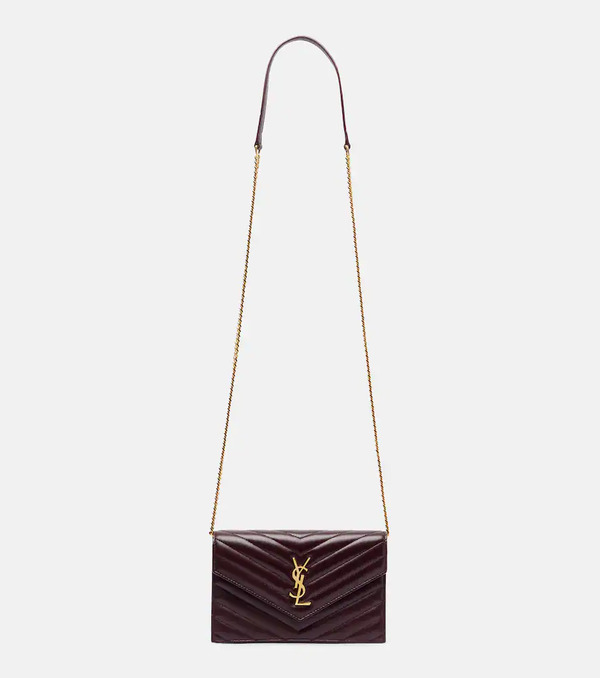  Saint Laurent Saint Laurent Cassandre Envelope Leather Wallet On Chain 