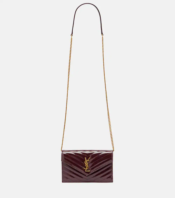  Saint Laurent Saint Laurent Cassandre Envelope Leather Wallet On Chain 