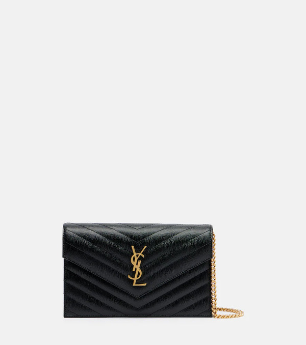  Saint Laurent Saint Laurent Cassandre Envelope Small Leather Wallet On Chain 