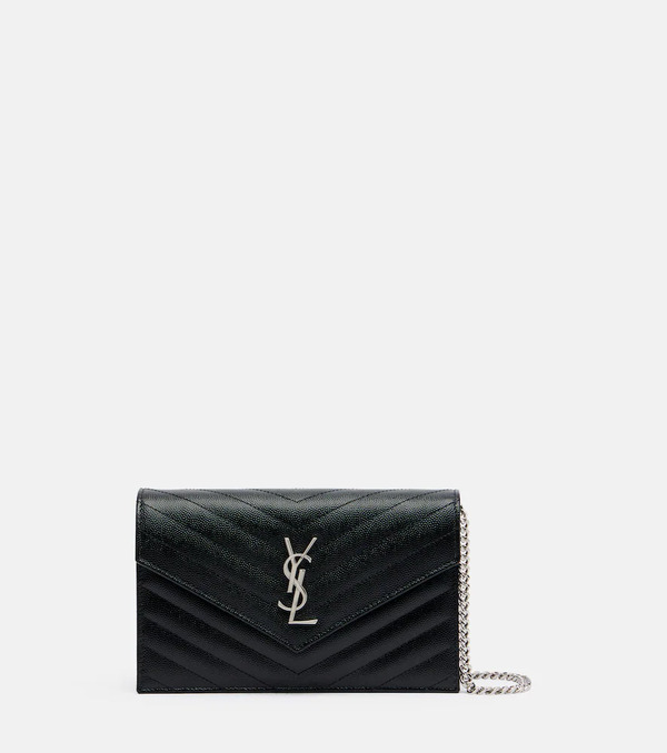  Saint Laurent Saint Laurent Cassandre Envelope Small Leather Wallet On Chain 