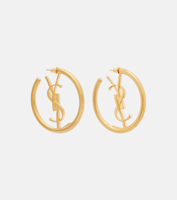  Saint Laurent Saint Laurent Cassandre Hoop Earrings 