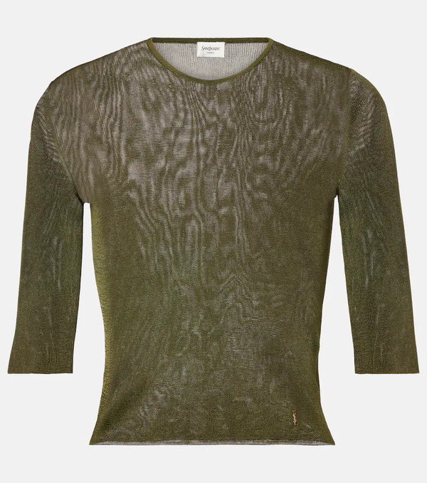  Saint Laurent Saint Laurent Cassandre Knitted Top 
