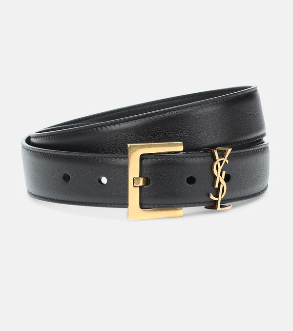  Saint Laurent Saint Laurent Cassandre Leather Belt 