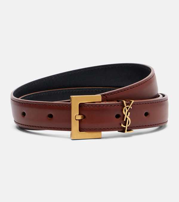  Saint Laurent Saint Laurent Cassandre Leather Belt 