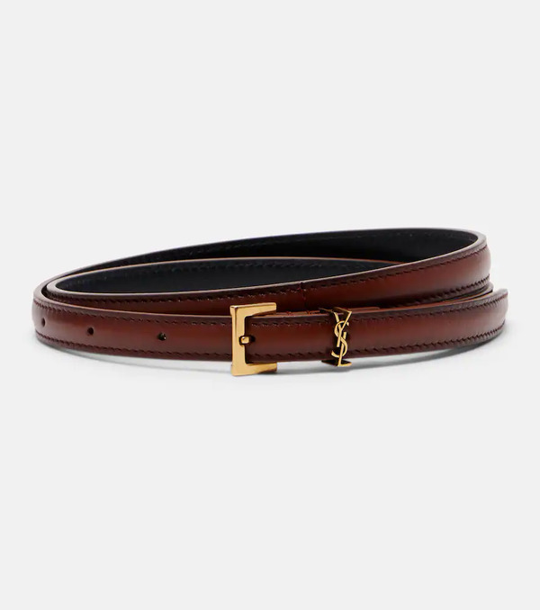  Saint Laurent Saint Laurent Cassandre Leather Belt 