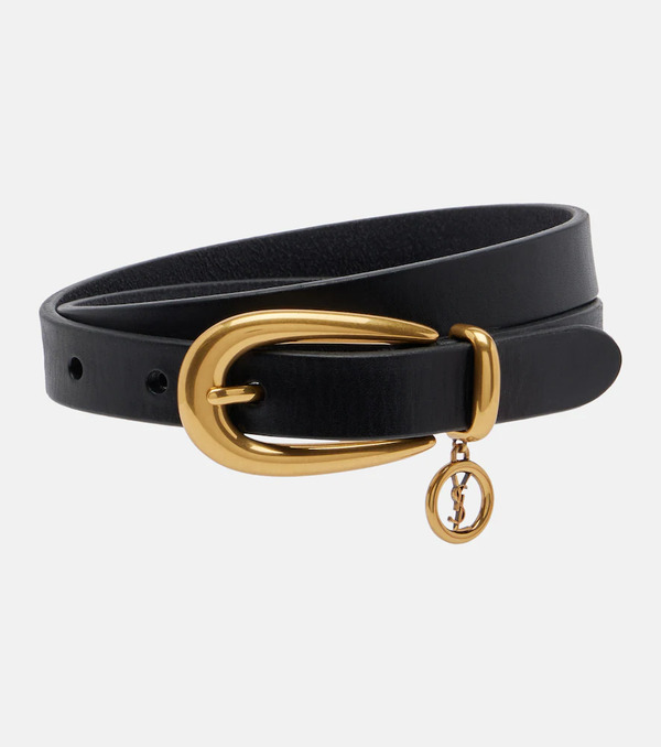  Saint Laurent Saint Laurent Cassandre Leather Belt 