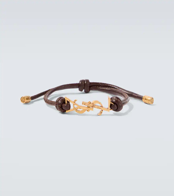  Saint Laurent Saint Laurent Cassandre Leather Bracelet 