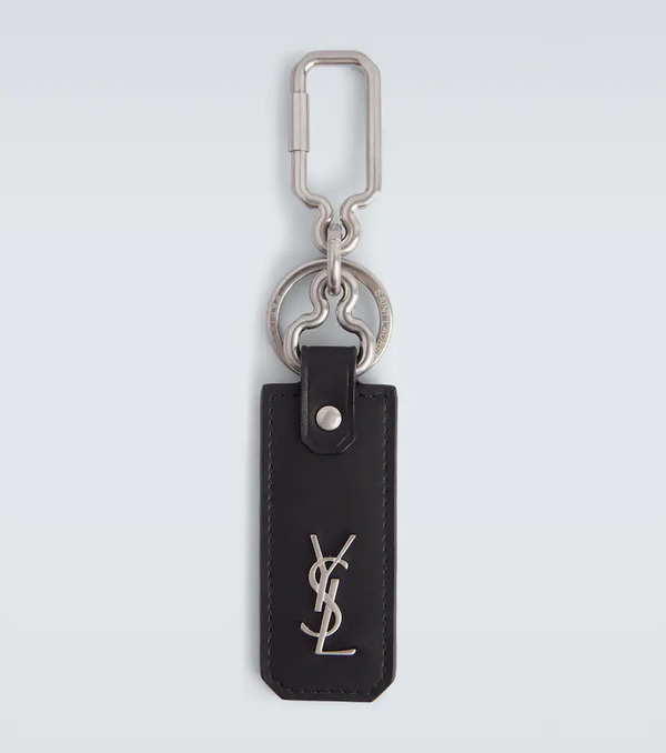  Saint Laurent Saint Laurent Cassandre Saint Laurent Leather Keychain 