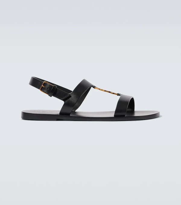  Saint Laurent Saint Laurent Cassandre Leather Sandals 