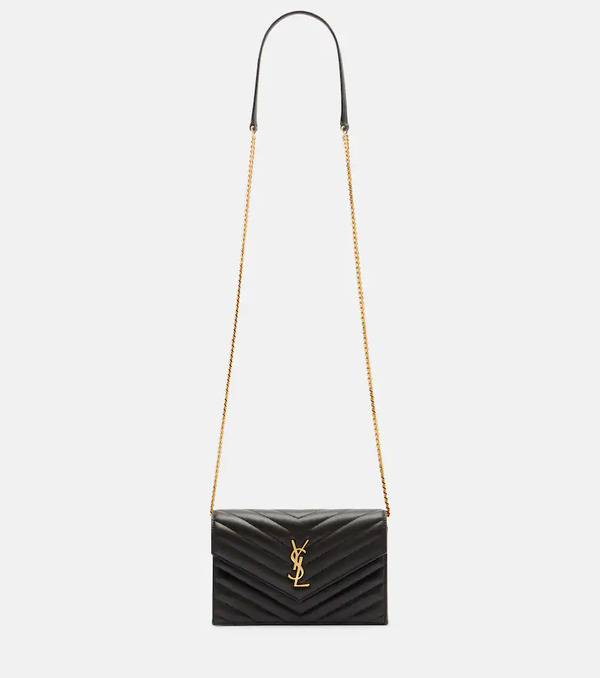  Saint Laurent Saint Laurent Cassandre Matelasse Envelope Leather Wallet On Chain 