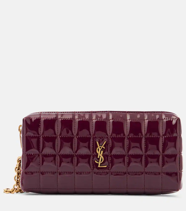  Saint Laurent Saint Laurent Cassandre Matelasse Faux Leather Pouch 