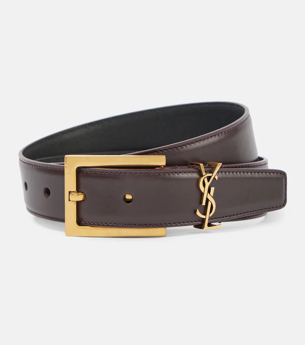  Saint Laurent Saint Laurent Cassandre 30mm Leather Belt 