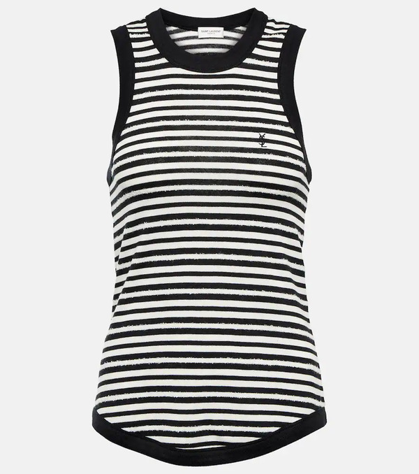  Saint Laurent Saint Laurent Cassandre Striped Jersey Top 