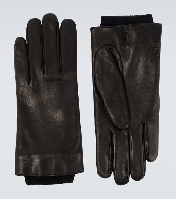  Saint Laurent Saint Laurent Cassandre Wool-lined Leather Gloves 