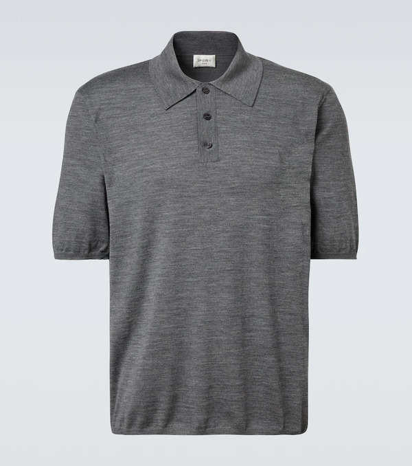  Saint Laurent Saint Laurent Cassandre Wool Polo Shirt 