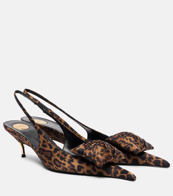  Saint Laurent Saint Laurent Dakota 50 Leopard-print Slingback Pumps 