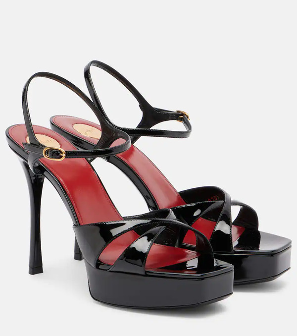  Saint Laurent Saint Laurent Debbie 85 Patent Leather Platform Sandals 