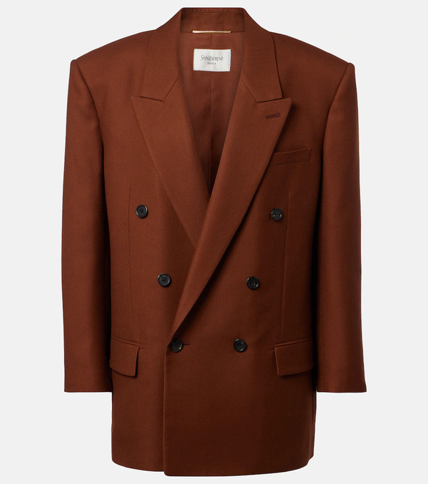  Saint Laurent Saint Laurent Double-breasted Cashmere Blazer 