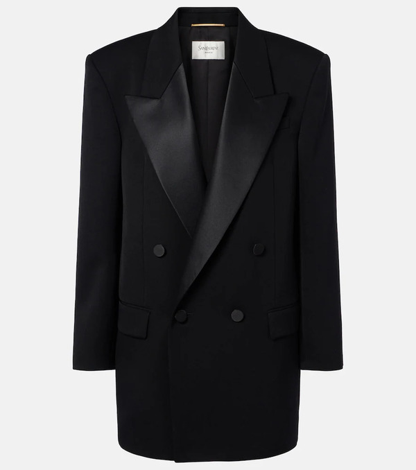  Saint Laurent Saint Laurent Double-breasted Oversized Wool Blazer 