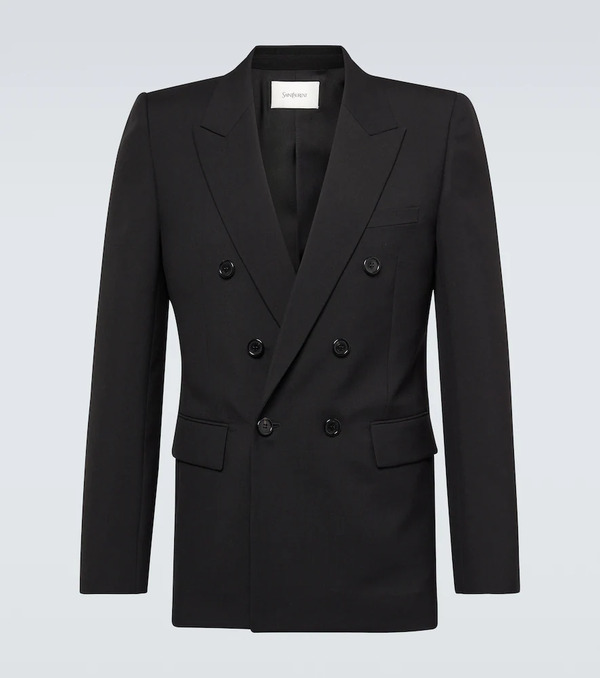  Saint Laurent Saint Laurent Double-breasted Wool Blazer 