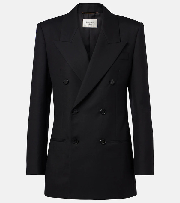  Saint Laurent Saint Laurent Double-breasted Wool Blazer 