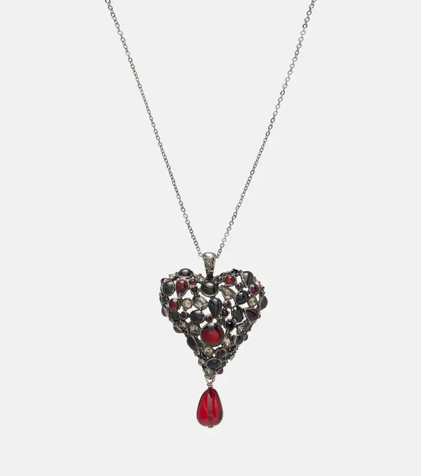  Saint Laurent Saint Laurent Embellished Pendant Necklace 
