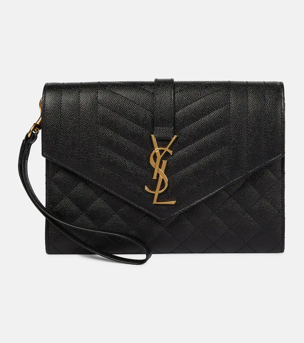  Saint Laurent Saint Laurent Envelope Matelasse Leather Clutch 
