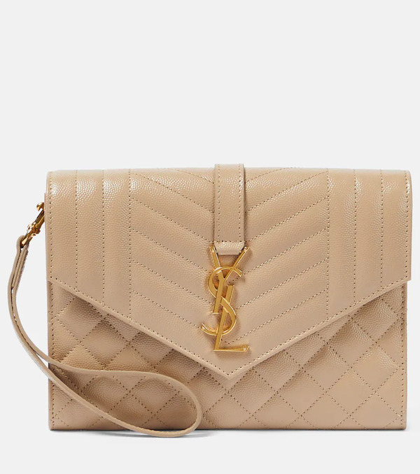  Saint Laurent Saint Laurent Envelope Matelasse Leather Clutch 
