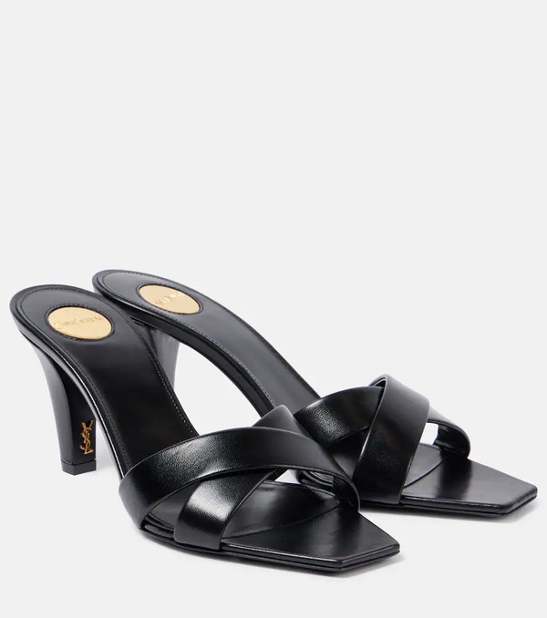  Saint Laurent Saint Laurent Jill 75 Leather Mules 