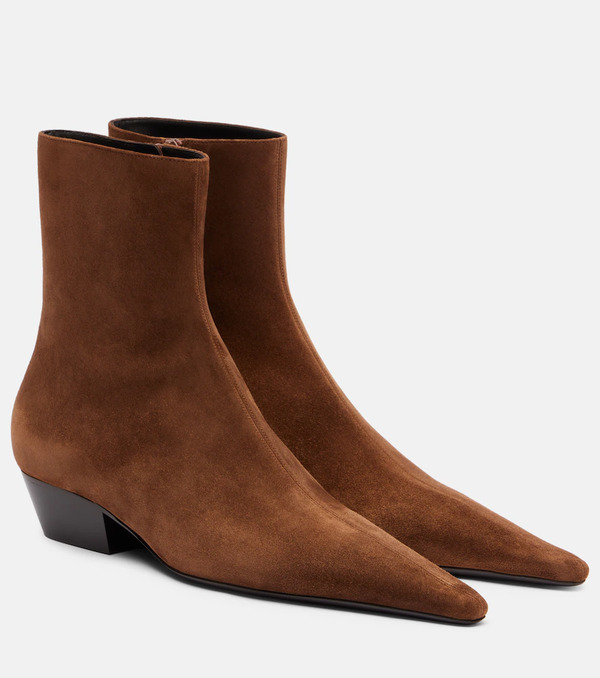  Saint Laurent Saint Laurent Jill 30 Suede Ankle Boots 