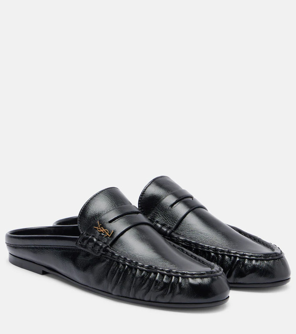  Saint Laurent Saint Laurent Le Loafer Leather Mules 