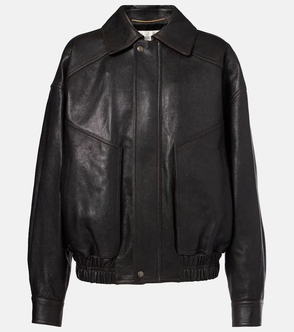  Saint Laurent Saint Laurent Leather Bomber Jacket 