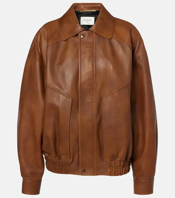  Saint Laurent Saint Laurent Leather Bomber Jacket 