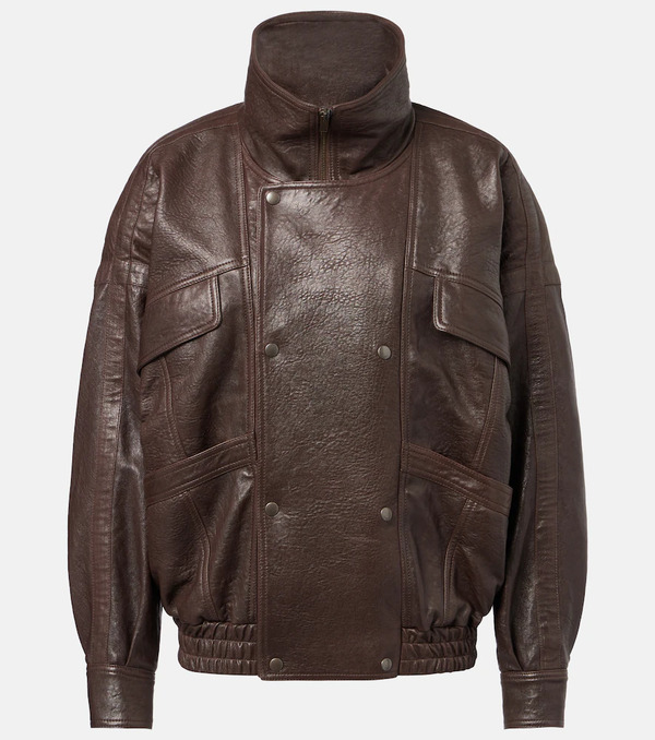  Saint Laurent Saint Laurent Leather Bomber Jacket 