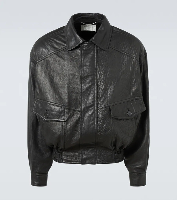  Saint Laurent Saint Laurent Leather Bomber Jacket 
