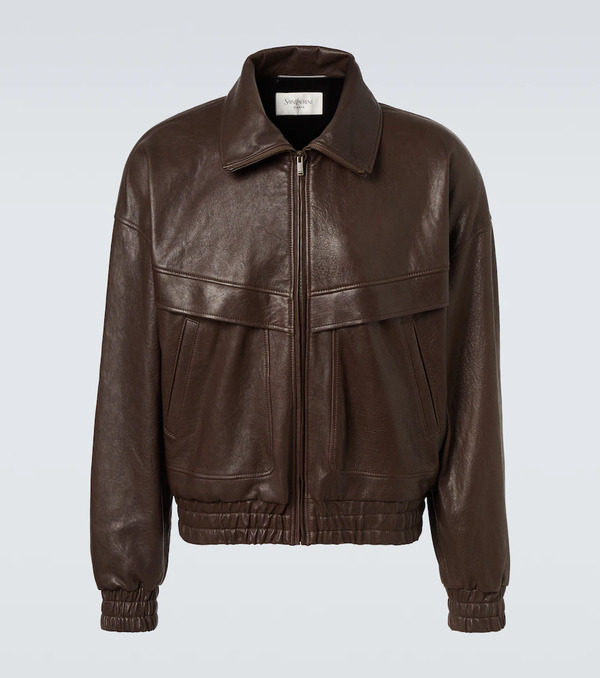  Saint Laurent Saint Laurent Leather Bomber Jacket 