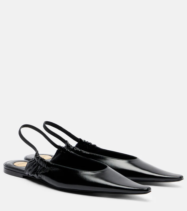  Saint Laurent Saint Laurent Leather Slingback Flats 