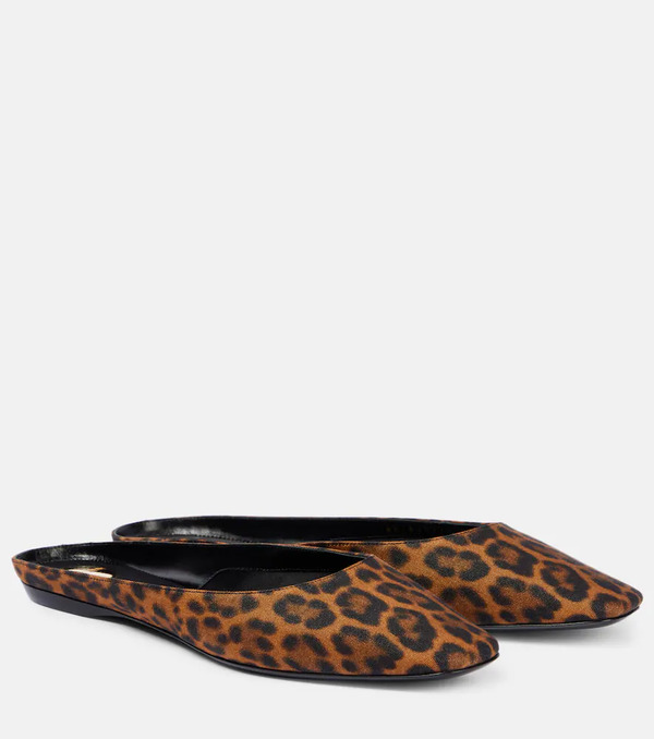  Saint Laurent Saint Laurent Lido Leopard-print Mules 