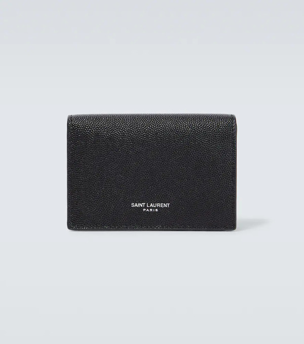  Saint Laurent Saint Laurent Logo Leather Card Case 