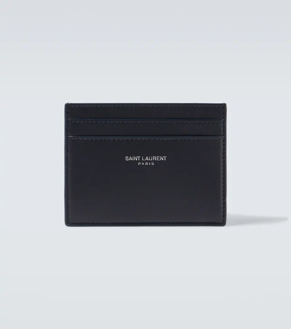  Saint Laurent Saint Laurent Logo Leather Card Holder 