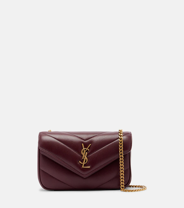  Saint Laurent Saint Laurent Loulou Mini Leather Crossbody Bag 